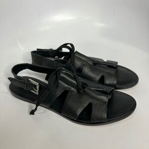 1. State Teena black leather sandals women's size 7.5 casual‎ gladiator style